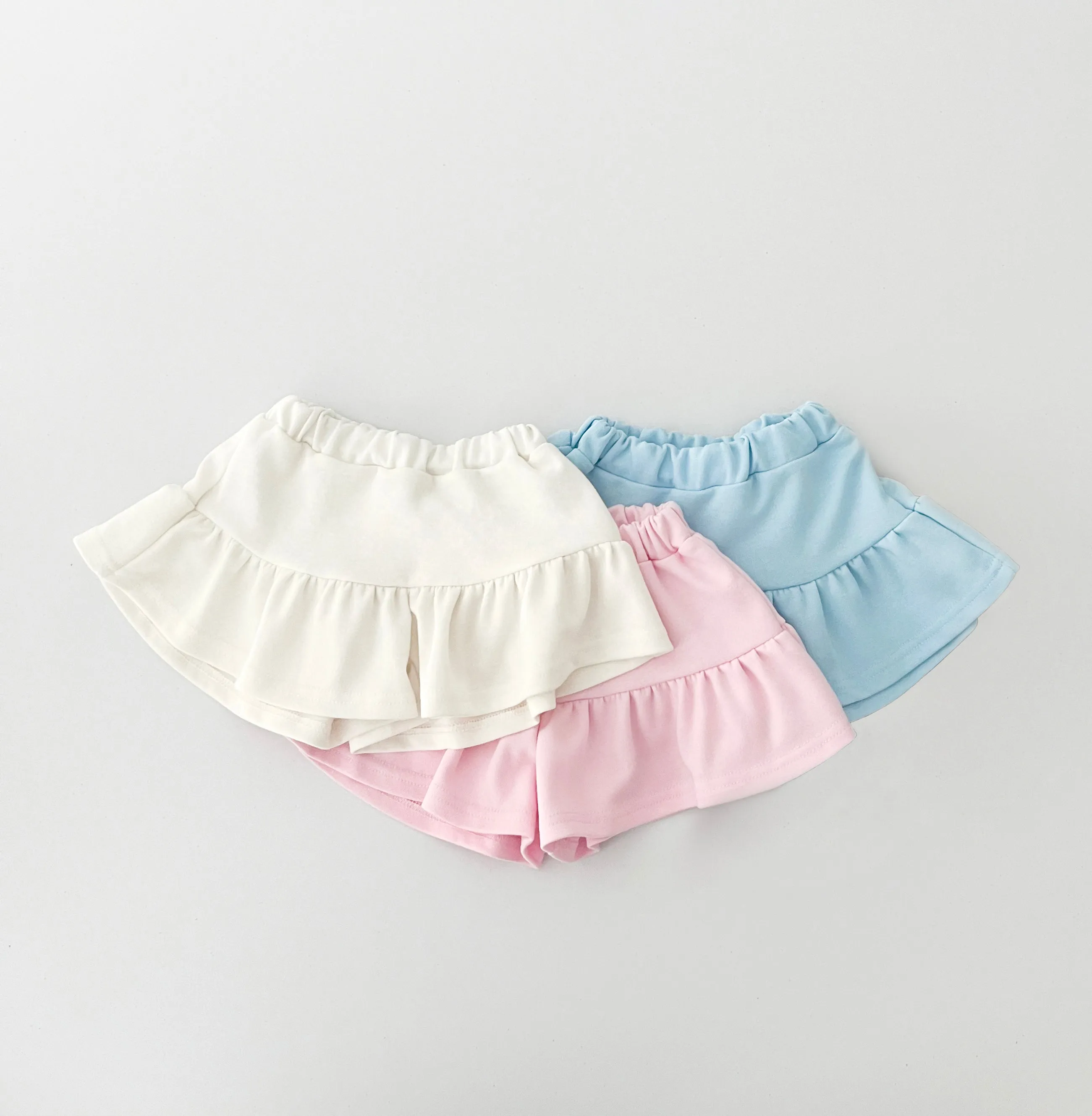 Kids Short Sleeve Sweatshirt and Skirted Shorts Set (2-7y) - 3 Colors