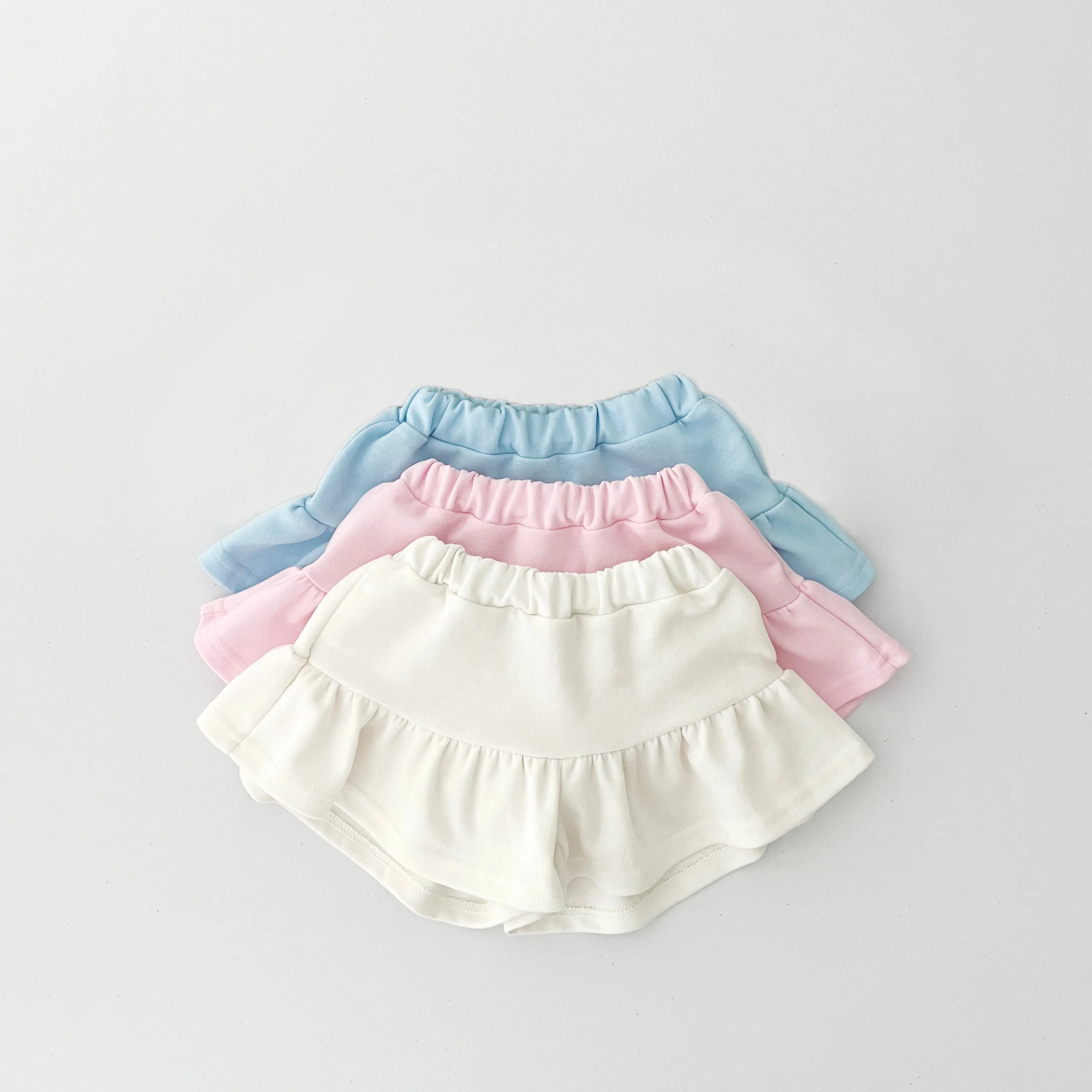 Kids Short Sleeve Sweatshirt and Skirted Shorts Set (2-7y) - 3 Colors