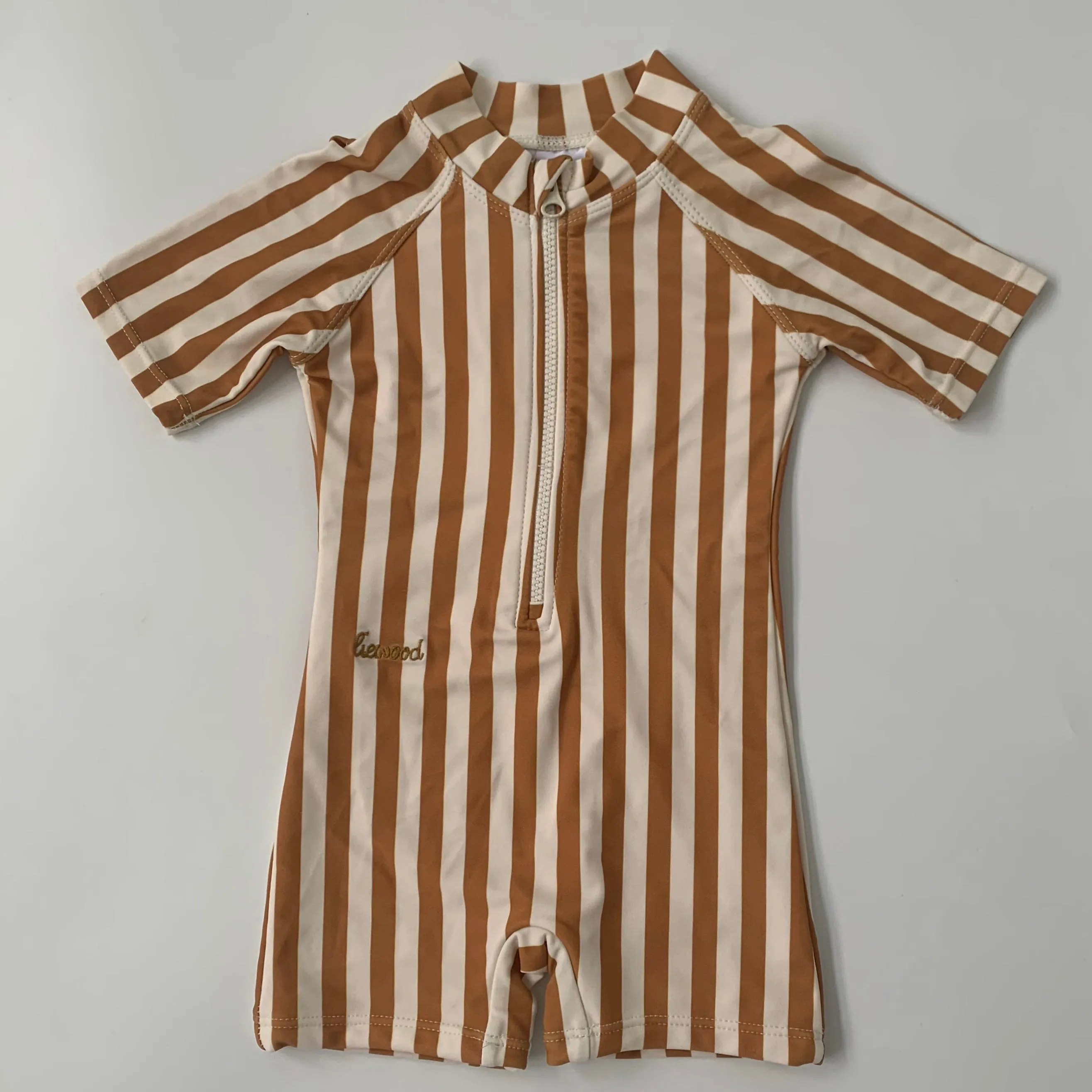 Liewood Ochre Stripe Max Swim Jumpsuit: 9 Months