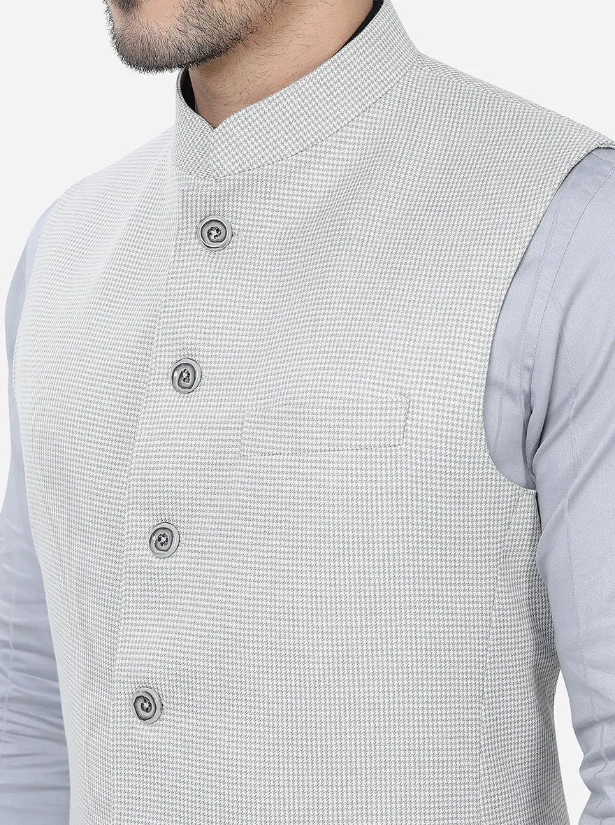 Light Grey Solid Regular Fit Modi Jacket | JadeBlue