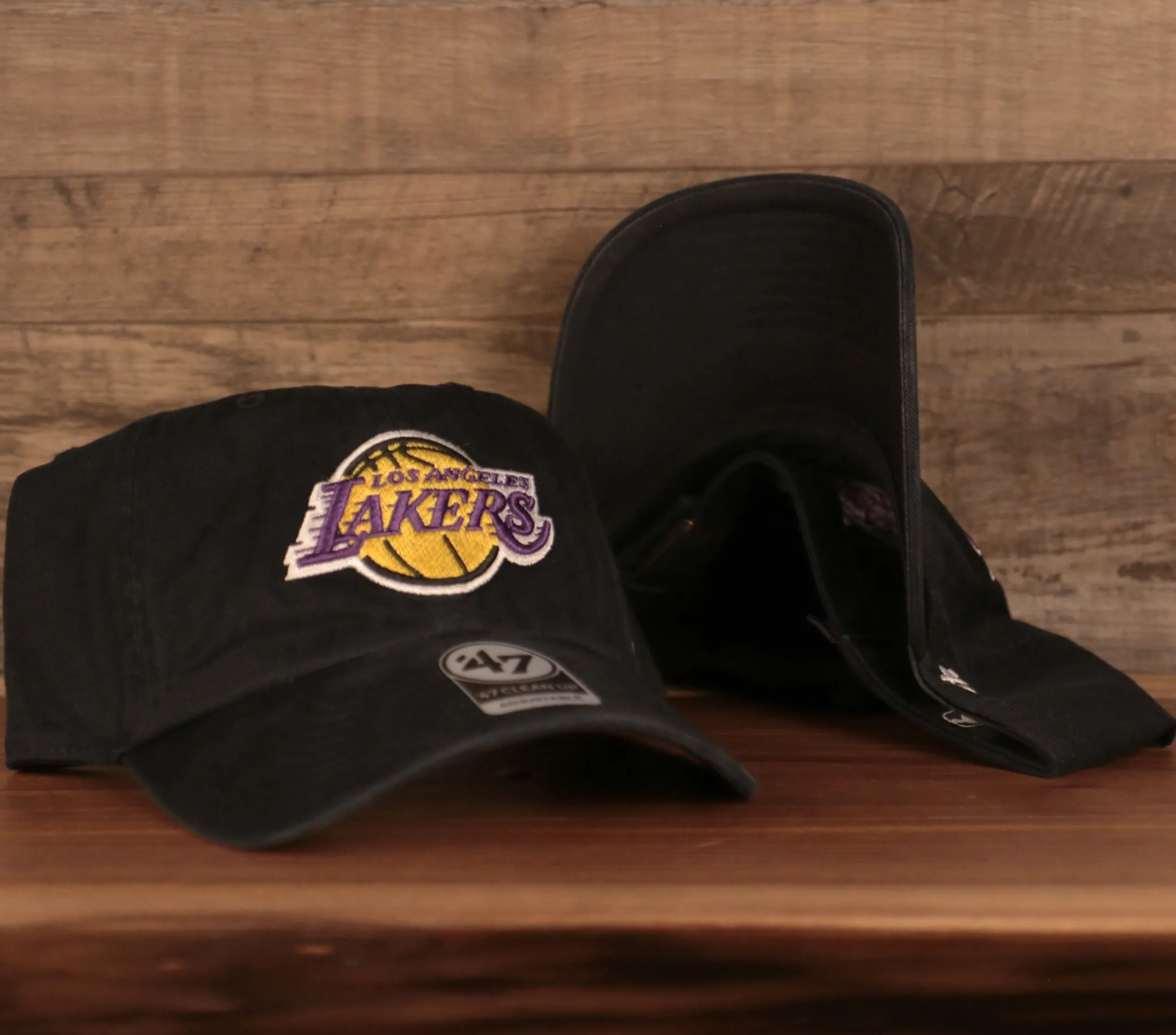 Los Angeles Lakers Black Adjustable Dad Hat