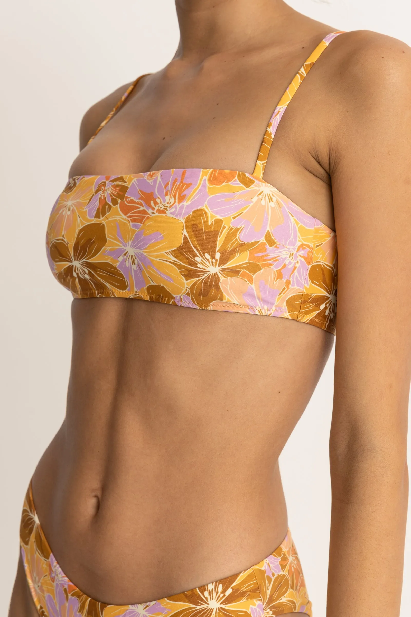 Mahana Floral Bandeau Top Yellow