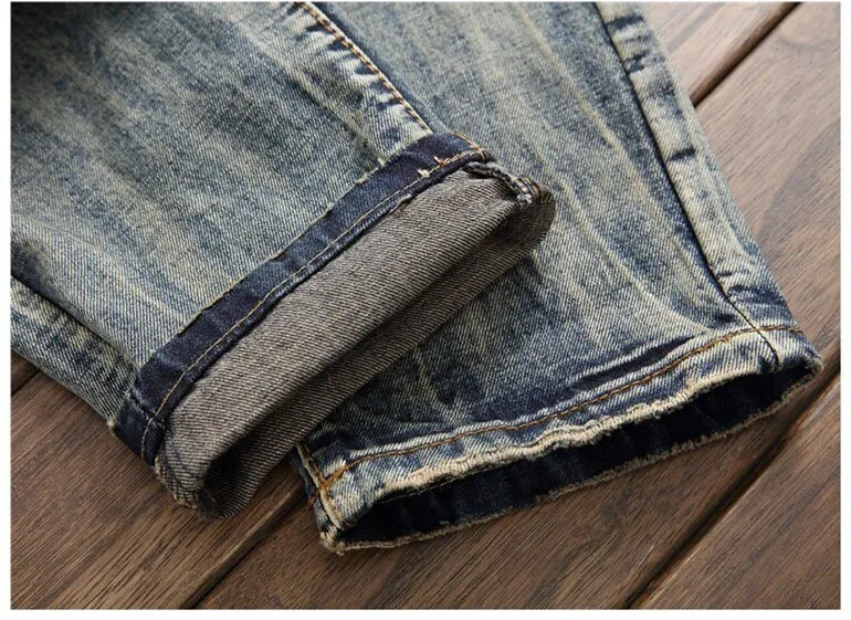 Men's Summer High Street Mid Waist Denim Straight Leg Jeans Pants