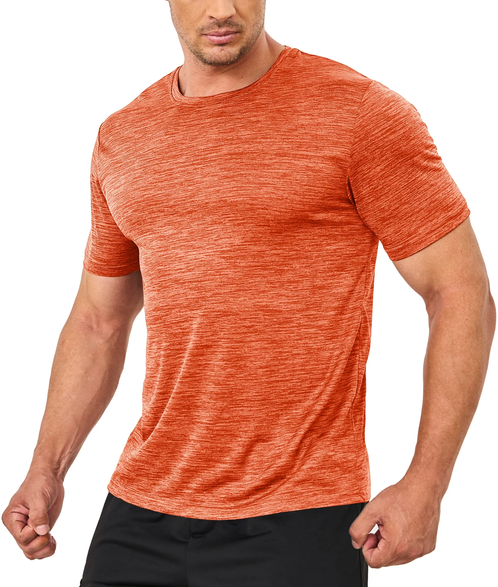 Mens Summer Quick Dry T-shirts Mens Running Tee Shirts Short Sleeve Athlete Elastic Workout Sportswear Outdoor Casual Tops