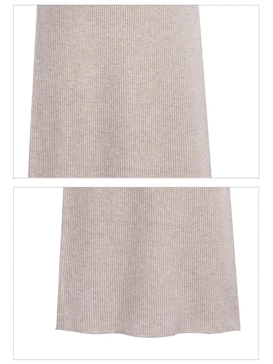 Midi Split Design Knitting Woolen Pencil Skirt