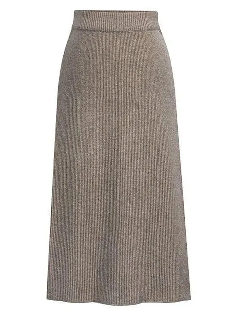 Midi Split Design Knitting Woolen Pencil Skirt