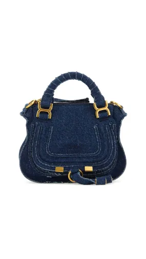 Mini Marcie Double Denim Bag - Blue