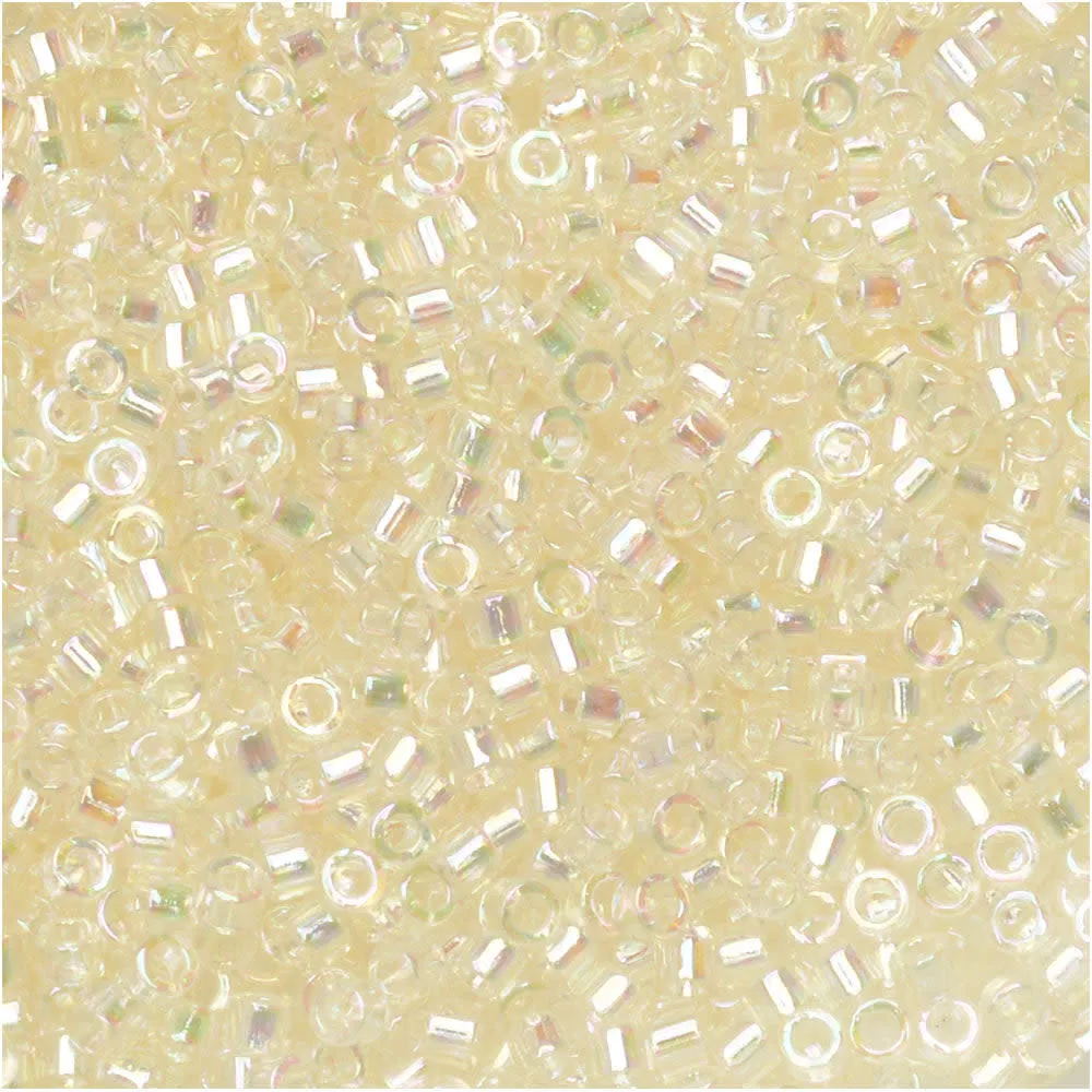 Miyuki Delica Seed Beads, 11/0 Size, #109 Cream Crystal AB (7.2 Gram Tube)