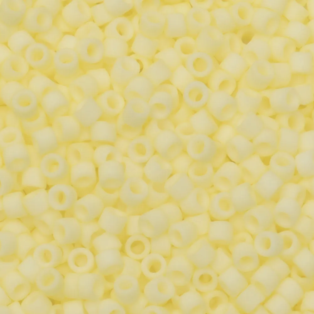 Miyuki Delica Seed Beads, 11/0 Size, #1511 Matte Opaque Pale Yellow (2.5 Tube)