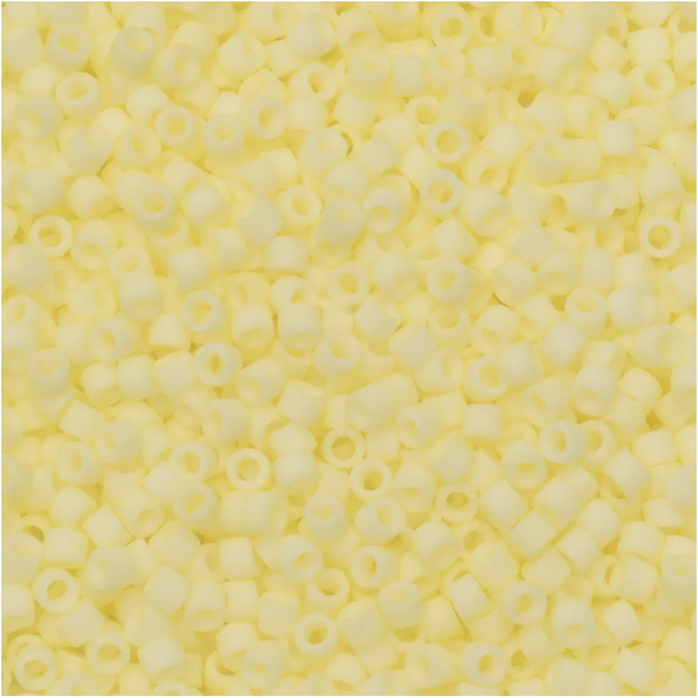 Miyuki Delica Seed Beads, 11/0 Size, #1511 Matte Opaque Pale Yellow (2.5 Tube)