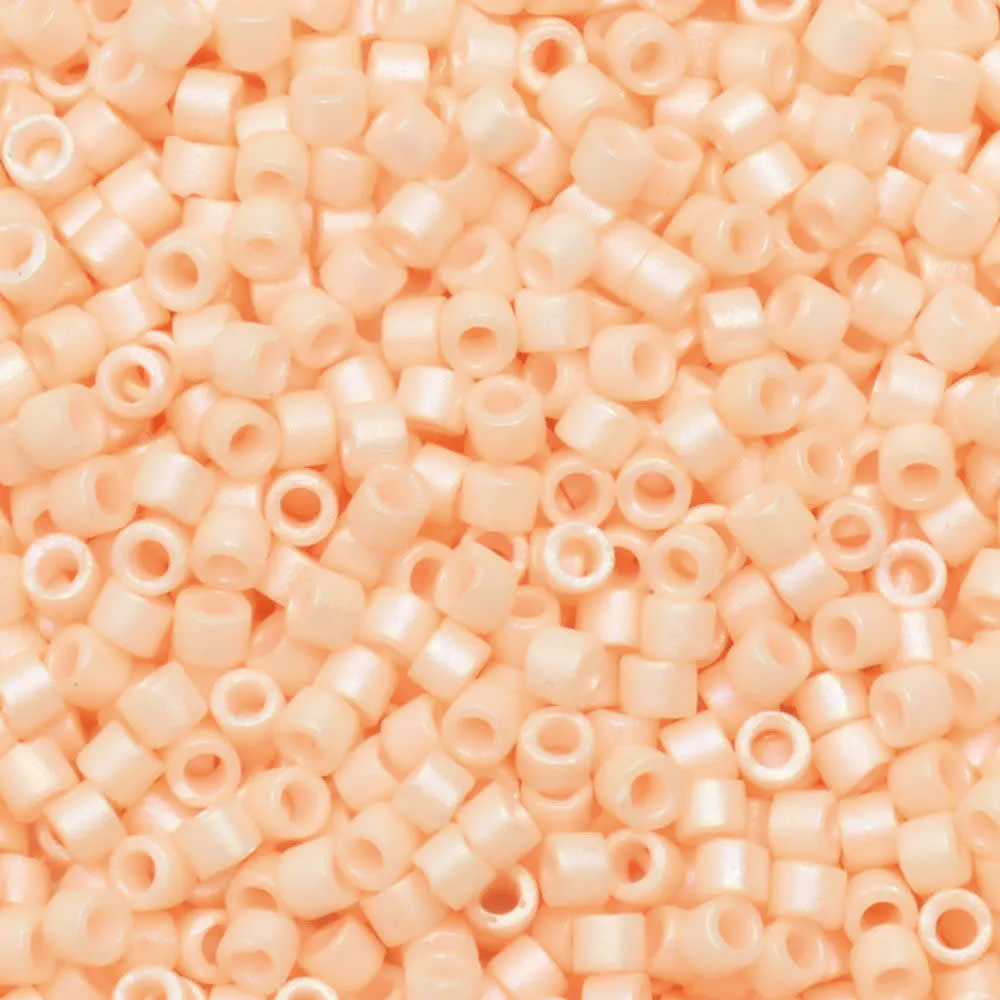 Miyuki Delica Seed Beads, 11/0 Size, #1522 Matte Opaque Light Peach AB (7.2 Gram Tube)