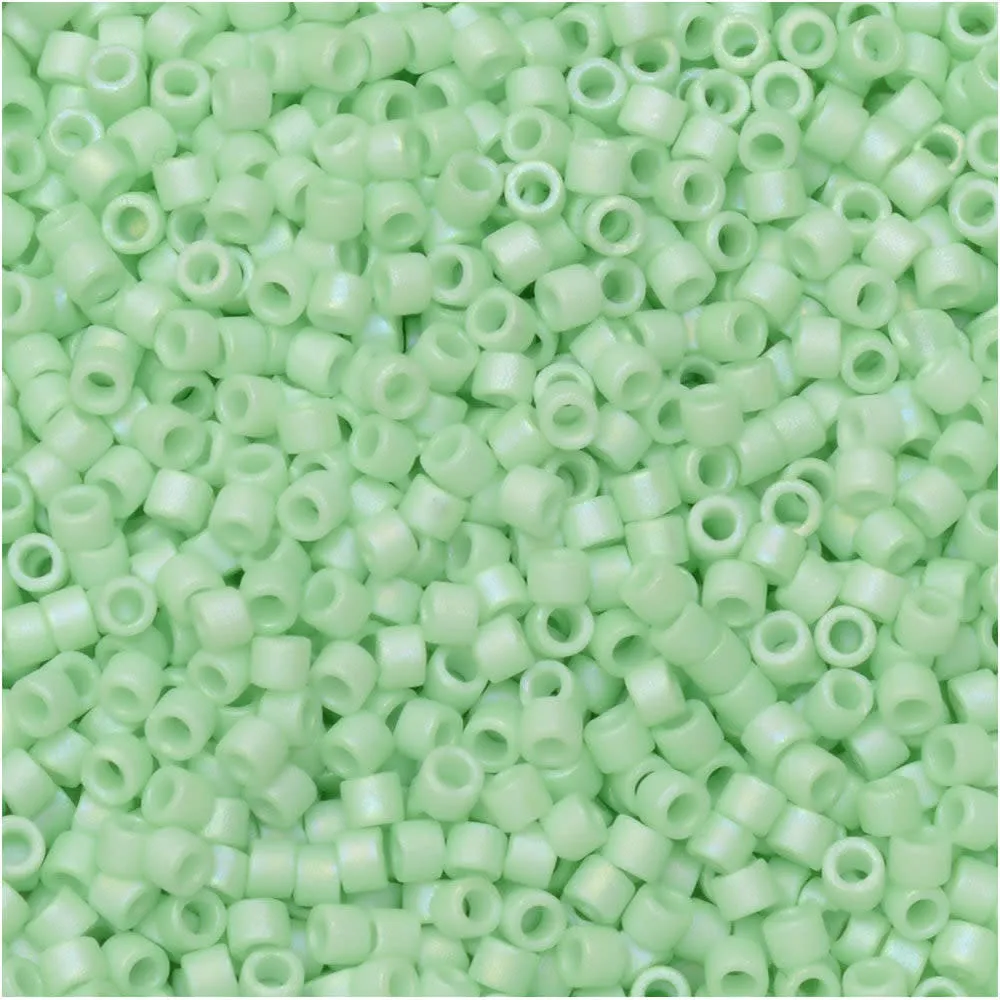 Miyuki Delica Seed Beads, 11/0 Size, #1526 Matte Opaque Light Mint AB (7.2 Gram Tube)