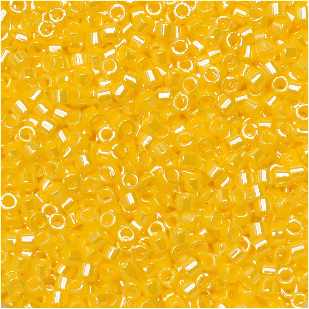 Miyuki Delica Seed Beads, 11/0 Size, #1562 Opaque Canary Luster (2.5 Tube)