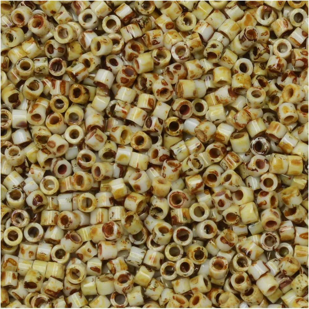 Miyuki Delica Seed Beads, 11/0 Size, #2262 Picasso Canary Yellow Matte (7.2 Gram Tube)