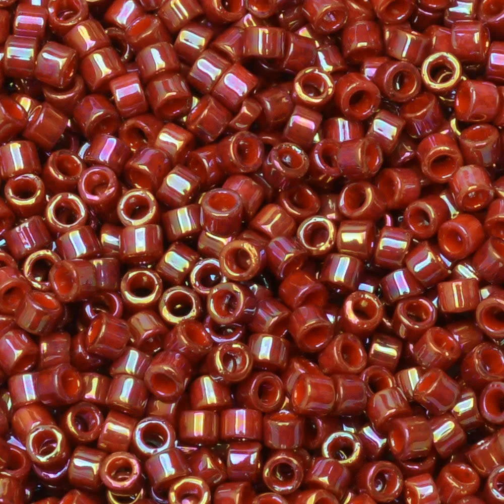 Miyuki Delica Seed Beads, 11/0 Size, #2275 Glazed Opaque Dark Red (7.2 Gram Tube)