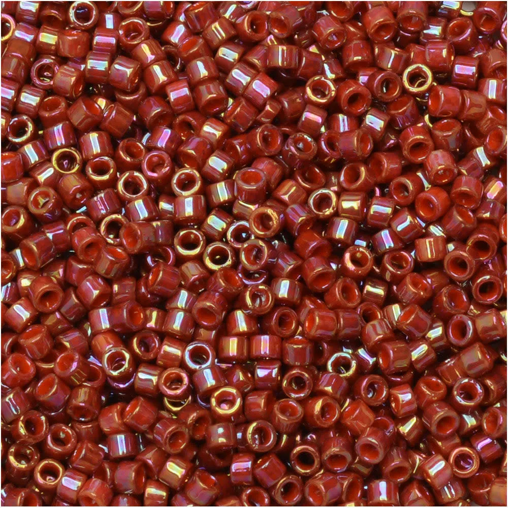 Miyuki Delica Seed Beads, 11/0 Size, #2275 Glazed Opaque Dark Red (7.2 Gram Tube)