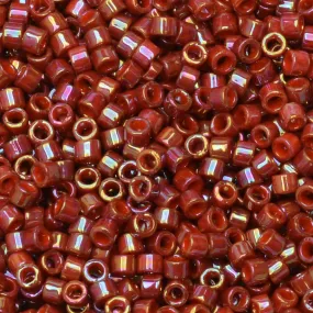 Miyuki Delica Seed Beads, 11/0 Size, #2275 Glazed Opaque Dark Red (7.2 Gram Tube)