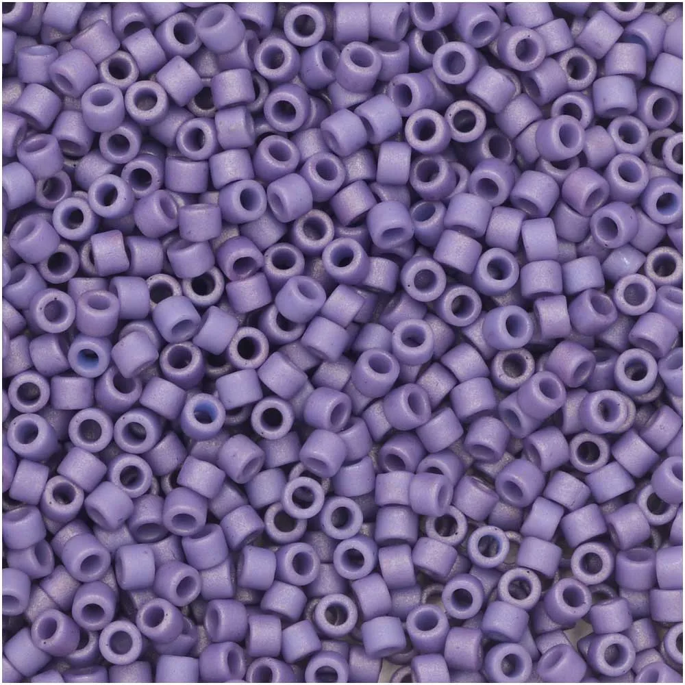 Miyuki Delica Seed Beads, 11/0 Size, #2293 Frosted Opaque Glazed Purple (7.2 Gram Tube)