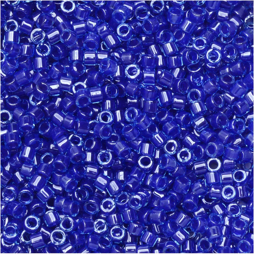 Miyuki Delica Seed Beads, 11/0 Size, #285 Lined Aqua Sapphire (2.5 Tube)