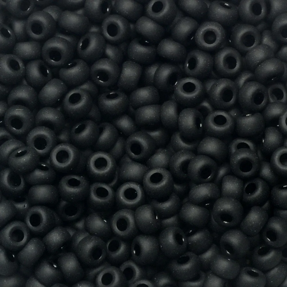 Miyuki Round Seed Beads, 8/0, #9401F Matte Black (22 Gram Tube)