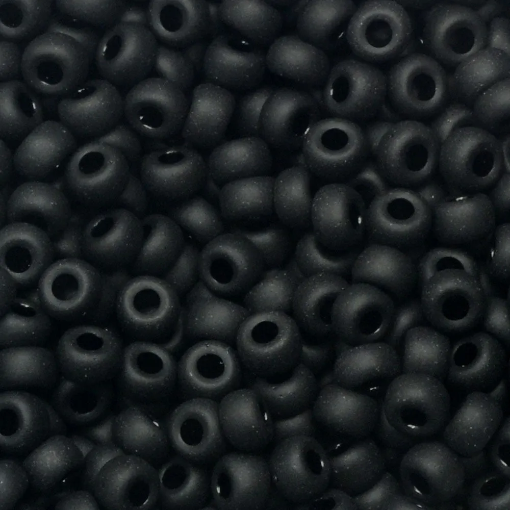 Miyuki Round Seed Beads, 8/0, #9401F Matte Black (22 Gram Tube)