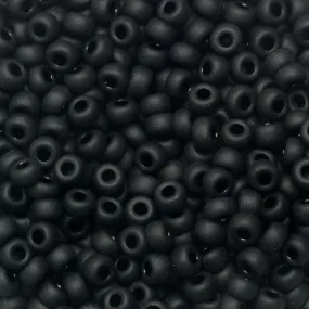 Miyuki Round Seed Beads, 8/0, #9401F Matte Black (22 Gram Tube)