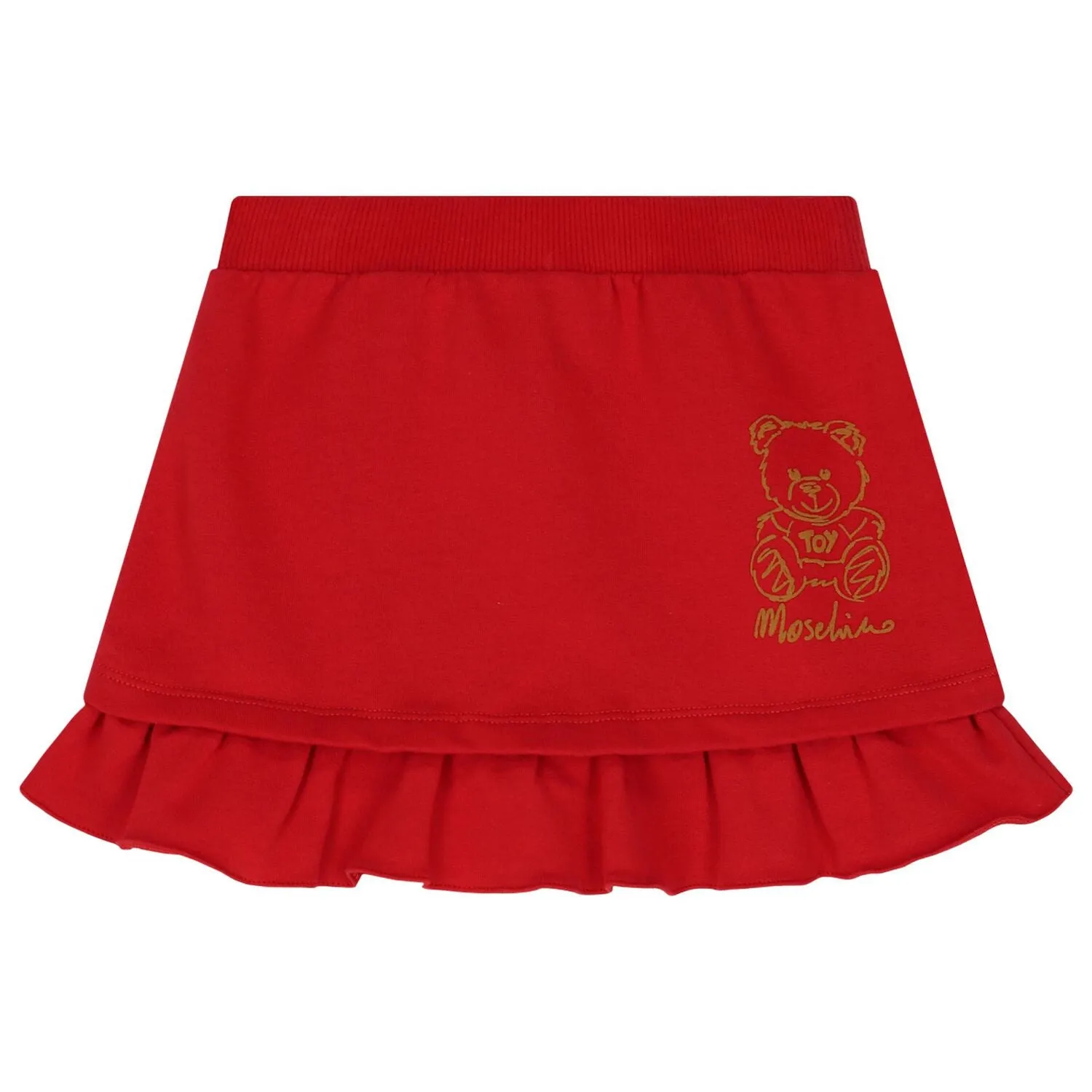 Moschino Set Bear Logo Long Sleeved T-Shirt And Skirt Red