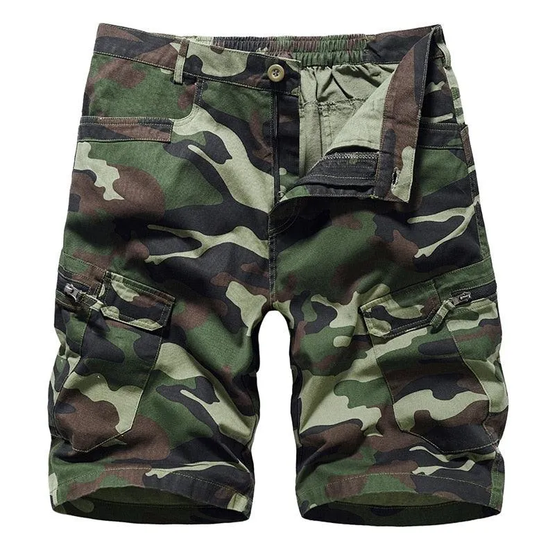 Multi-Pocket Casual Cargo Shorts Camouflage