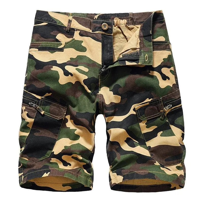 Multi-Pocket Casual Cargo Shorts Camouflage