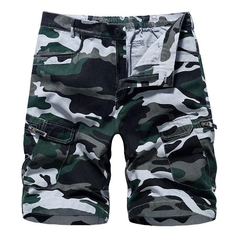 Multi-Pocket Casual Cargo Shorts Camouflage