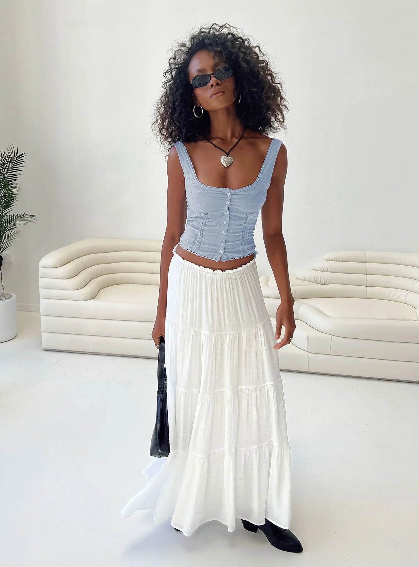 Mya Maxi Skirt White