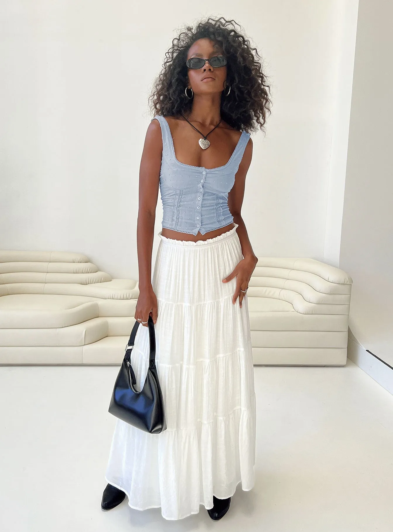 Mya Maxi Skirt White