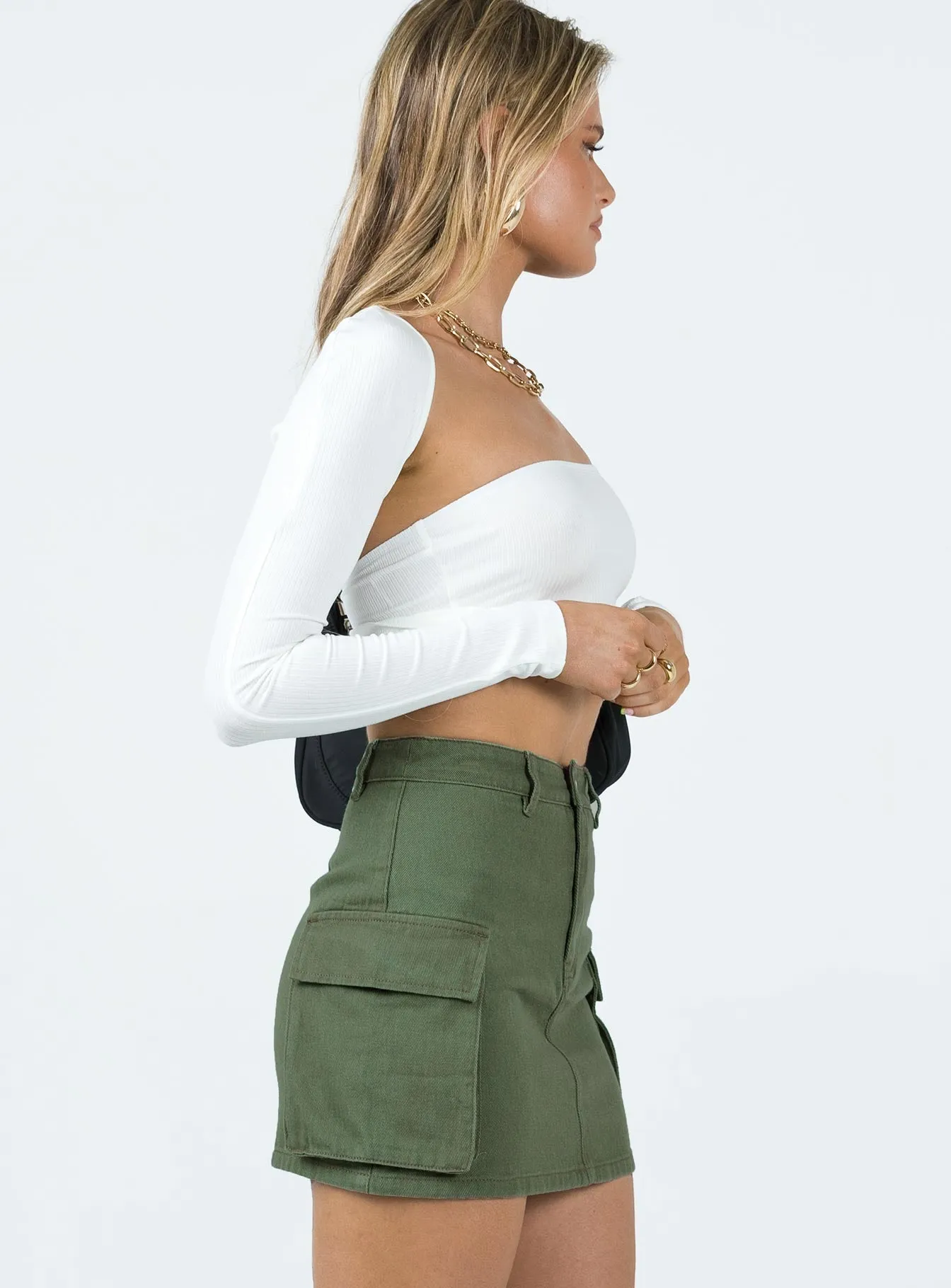 Myrtle Cargo Mini Skirt Khaki