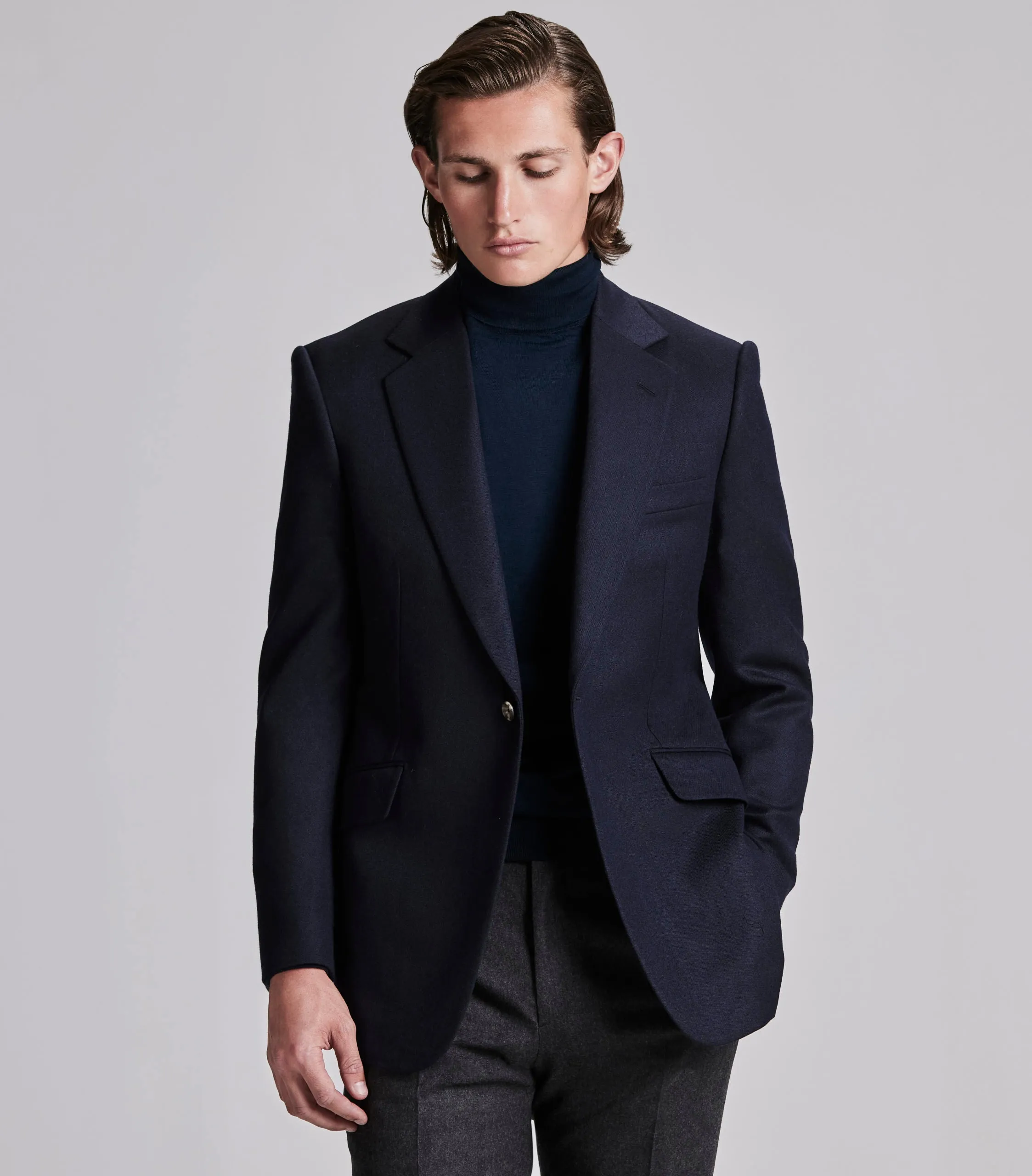 Navy Fearnought Wool Blazer