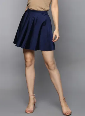 Navy Skater Skirt in Lycra