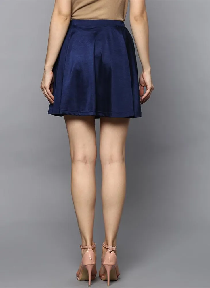 Navy Skater Skirt in Lycra