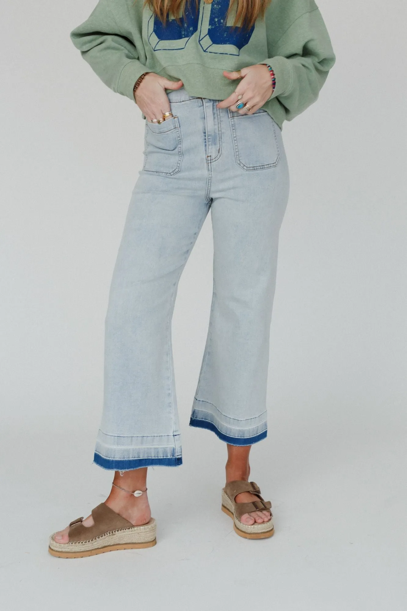 New Moon Cropped Jeans - Denim