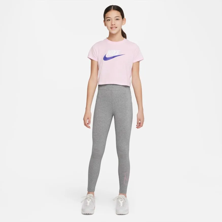 NIKE JUNIOR SPORTSWEAR FUTURA PINK CROP TEE