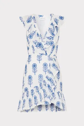 Novi Poppy Embroidery Wrap Dress