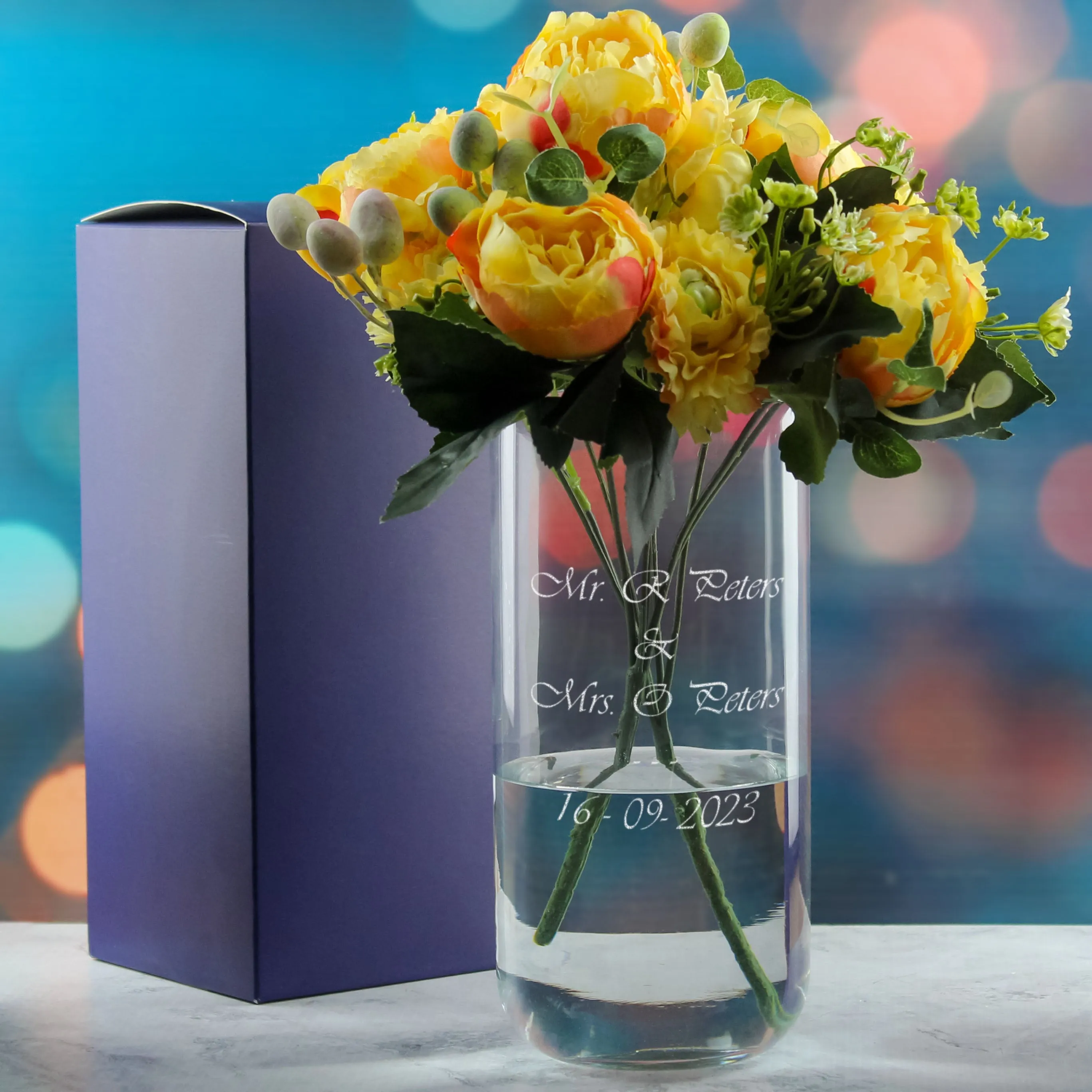 Personalised Engraved 21cm Duo Vase, Customise with Any Message for Any Occasion