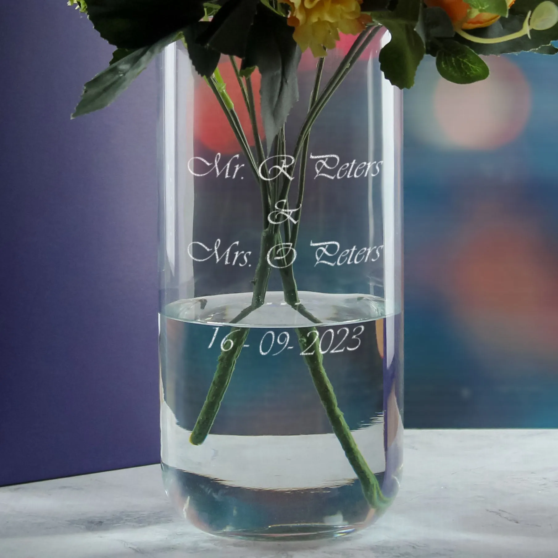 Personalised Engraved 21cm Duo Vase, Customise with Any Message for Any Occasion