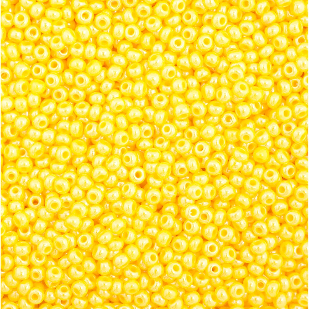 Preciosa Czech Glass, 11/0 Round Seed Bead, Opaque Golden Yellow Luster (1 Tube)