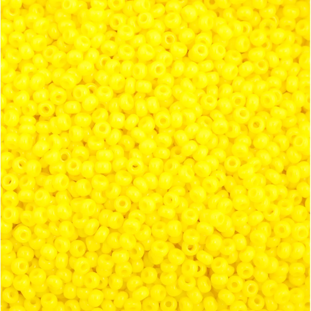 Preciosa Czech Glass, 11/0 Round Seed Bead, Opaque Lemon Yellow (1 Tube)