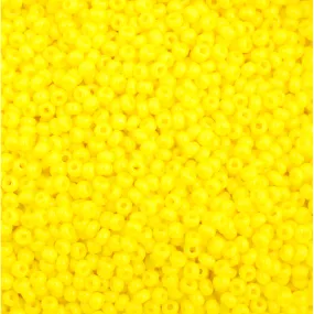 Preciosa Czech Glass, 11/0 Round Seed Bead, Opaque Lemon Yellow (1 Tube)