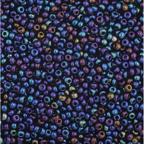 Preciosa Czech Glass, 11/0 Round Seed Bead, Opaque Navy Blue AB (1 Tube)