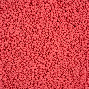 Preciosa Czech Glass, 11/0 Round Seed Bead, PermaLux Dyed Chalk Red - Matte (1 Tube)