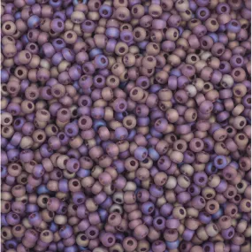 Preciosa Czech Glass, 11/0 Round Seed Bead, Transparent Mauve AB - Matte (1 Tube)