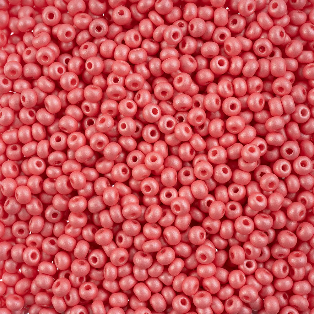 Preciosa Czech Glass, 6/0 Round Pony Seed Bead, PermaLux Dyed Chalk Pink (1 Tube)