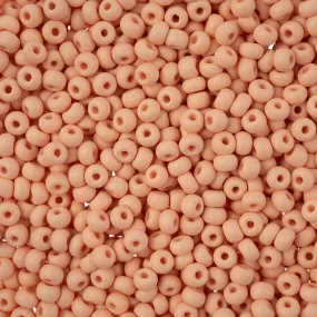 Preciosa Czech Glass, 8/0 Round Seed Bead, PermaLux Dyed Chalk Apricot - Matte (1 Tube)