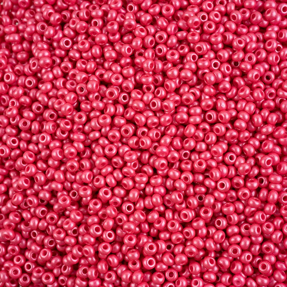 Preciosa Czech Glass, 8/0 Round Seed Bead, PermaLux Dyed Chalk Fuchsia (1 Tube)